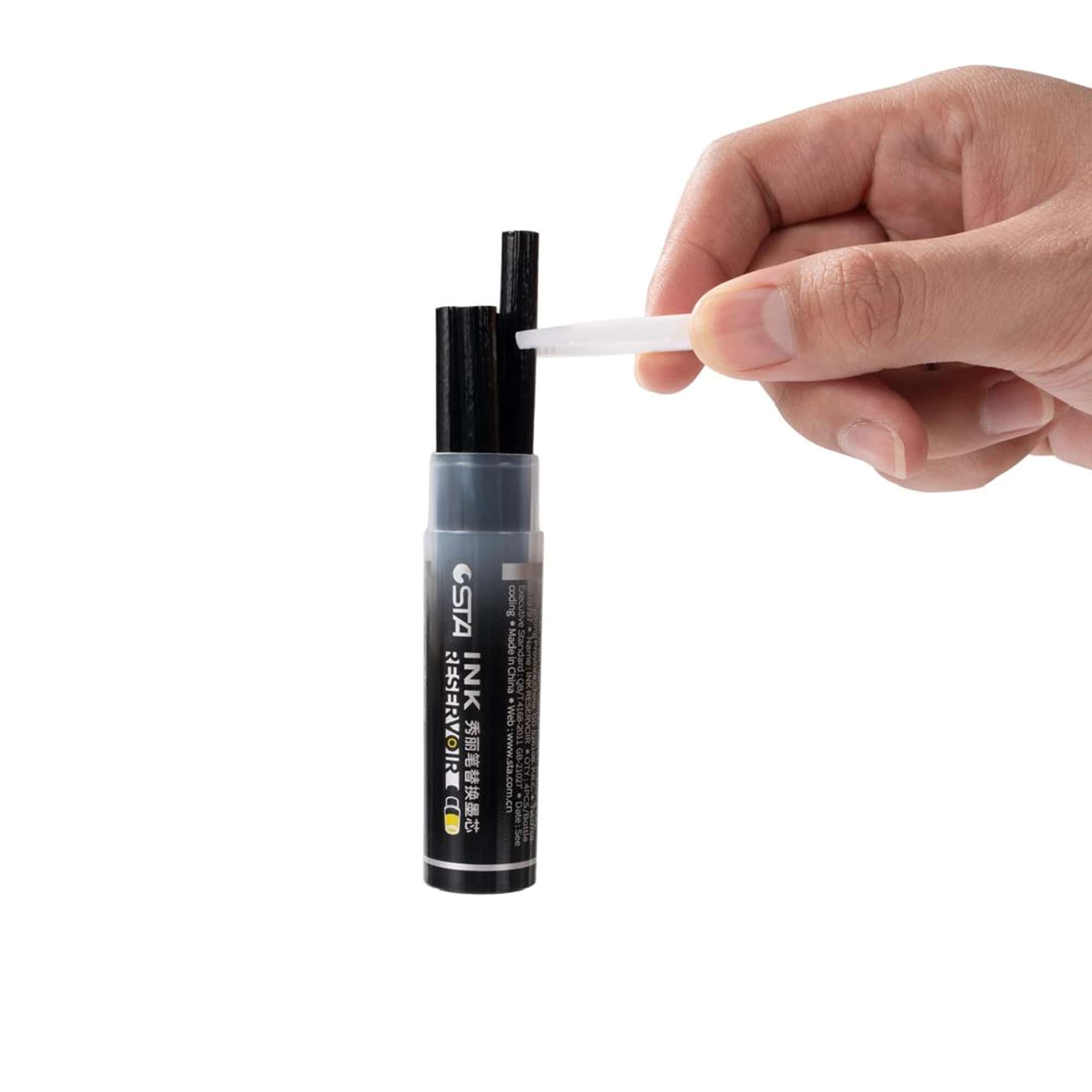 4-Piece Refillable Black Brush Markers - Image 5