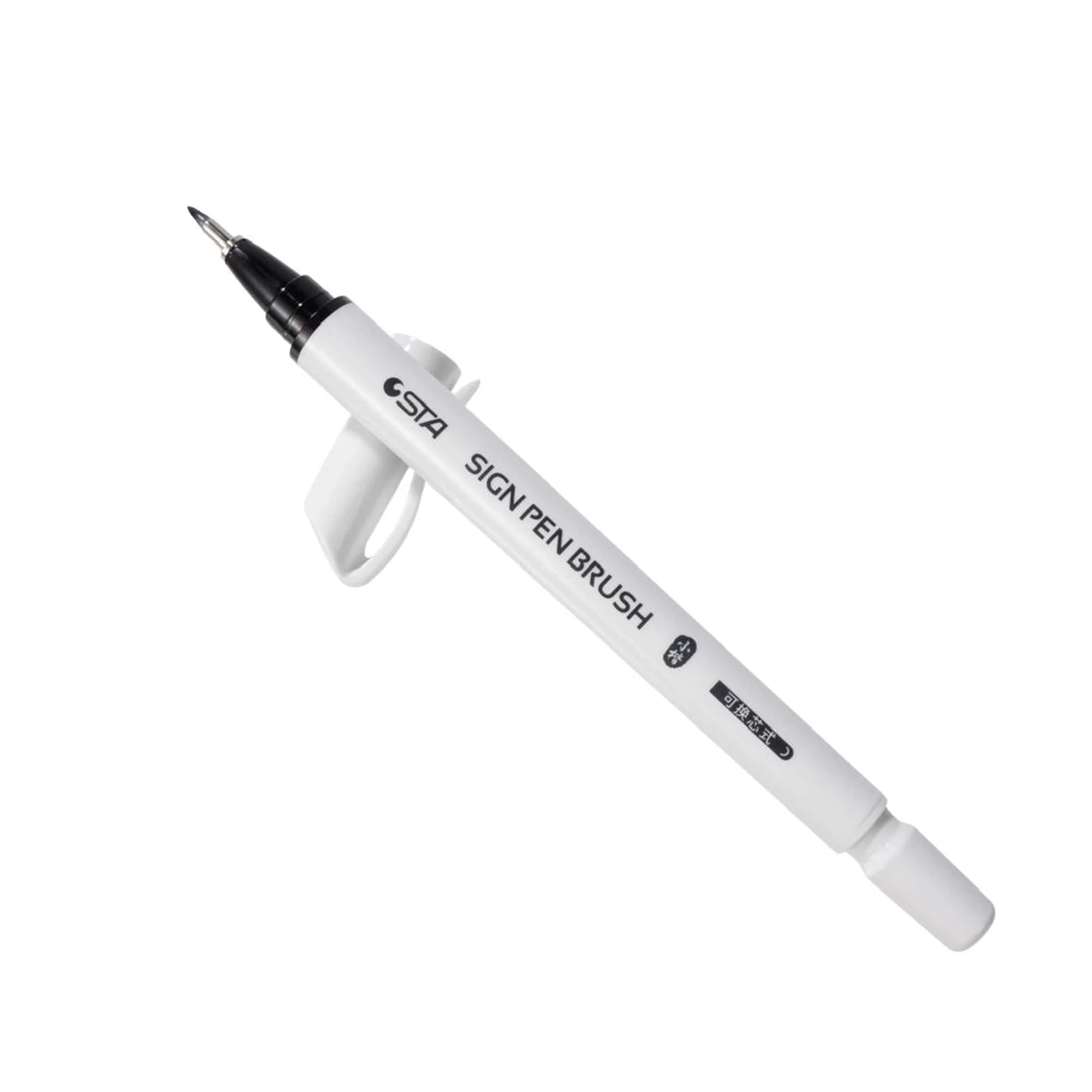 4-Piece Refillable Black Brush Markers - Image 7