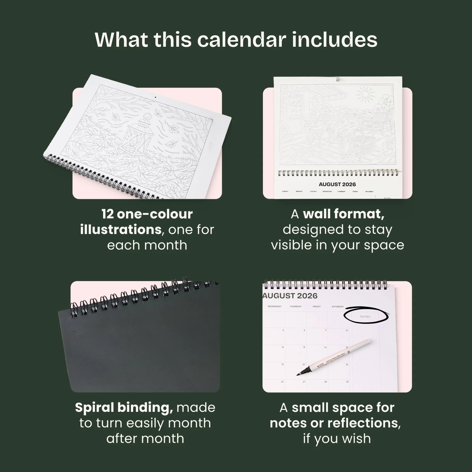 One Color Coloring - Calendar 2026 - Image 3