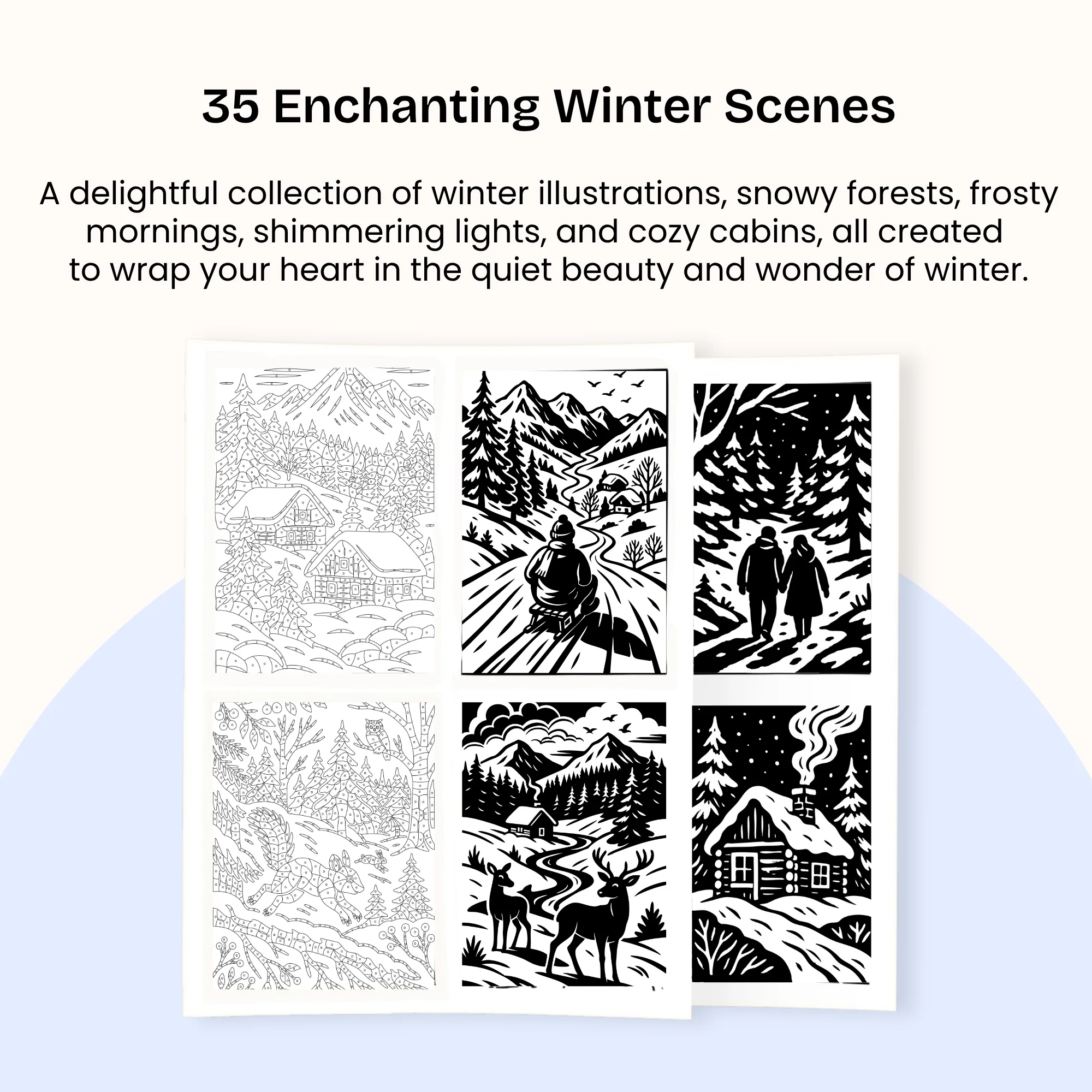 One Color Coloring Book - Winter Edition - Image 4